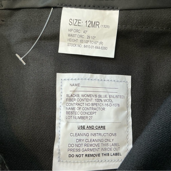 NWT US Navy Wool Crackerjack Pants Women 12 MR - 29.5” Waist - 34” Unhemmed DLA - Picture 11 of 14